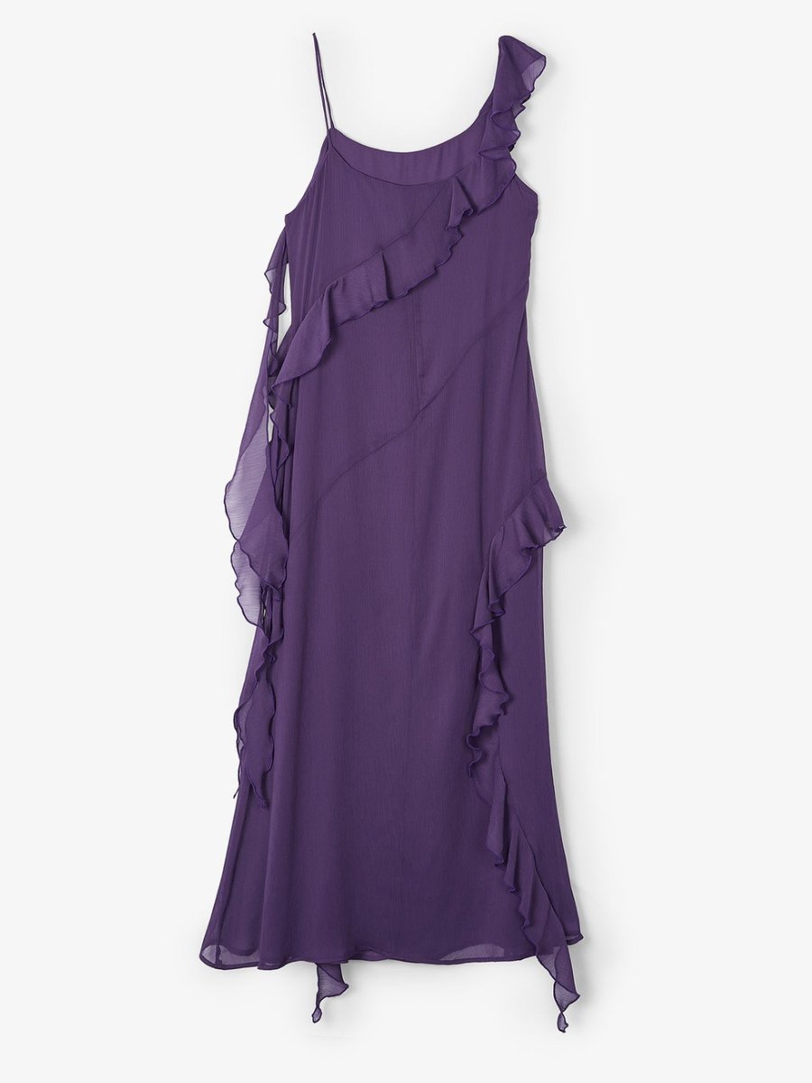 Purple Victoria Ruffle Maxi Dress