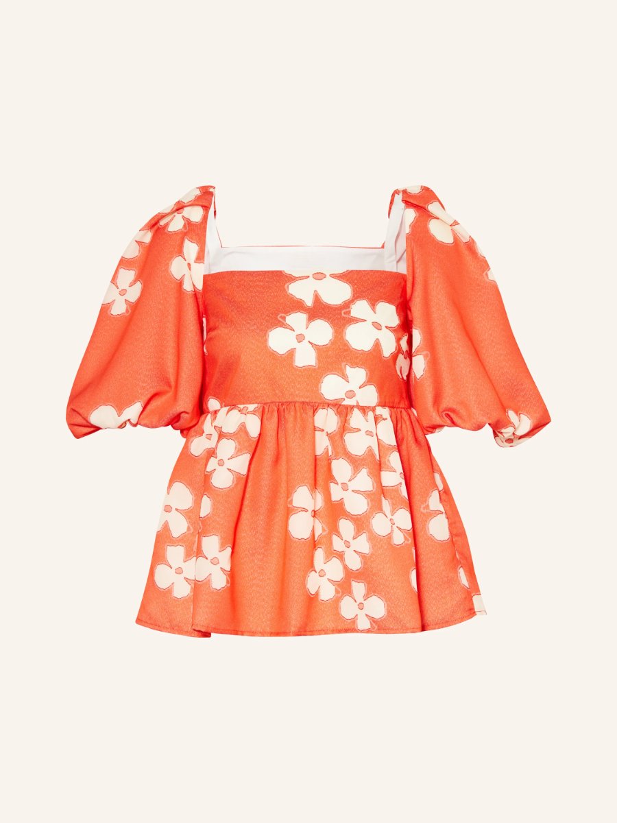 Floral Print Orange Two Piece Set