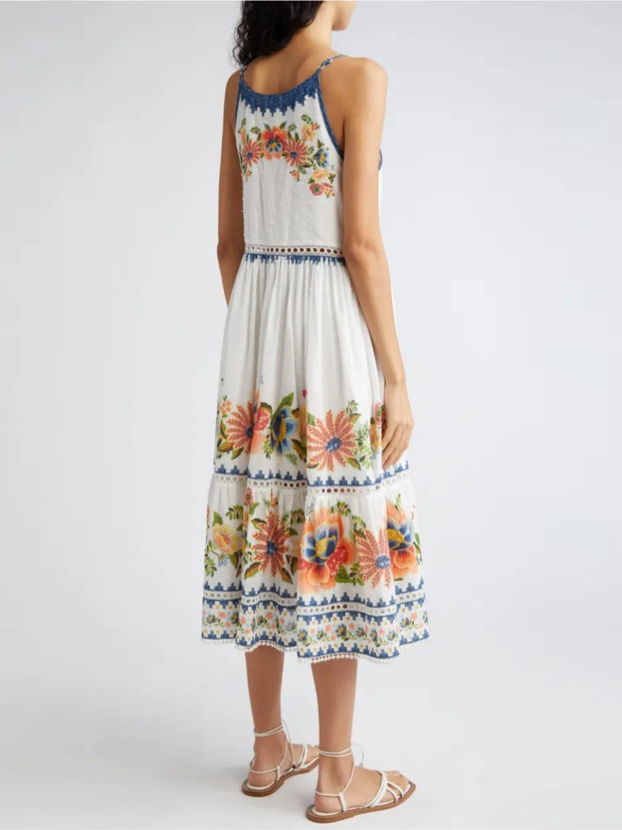 Garden A-Line Cotton Midi Dress