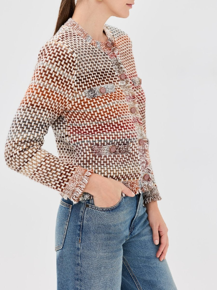 Multicolour Tweed Knit Jacket