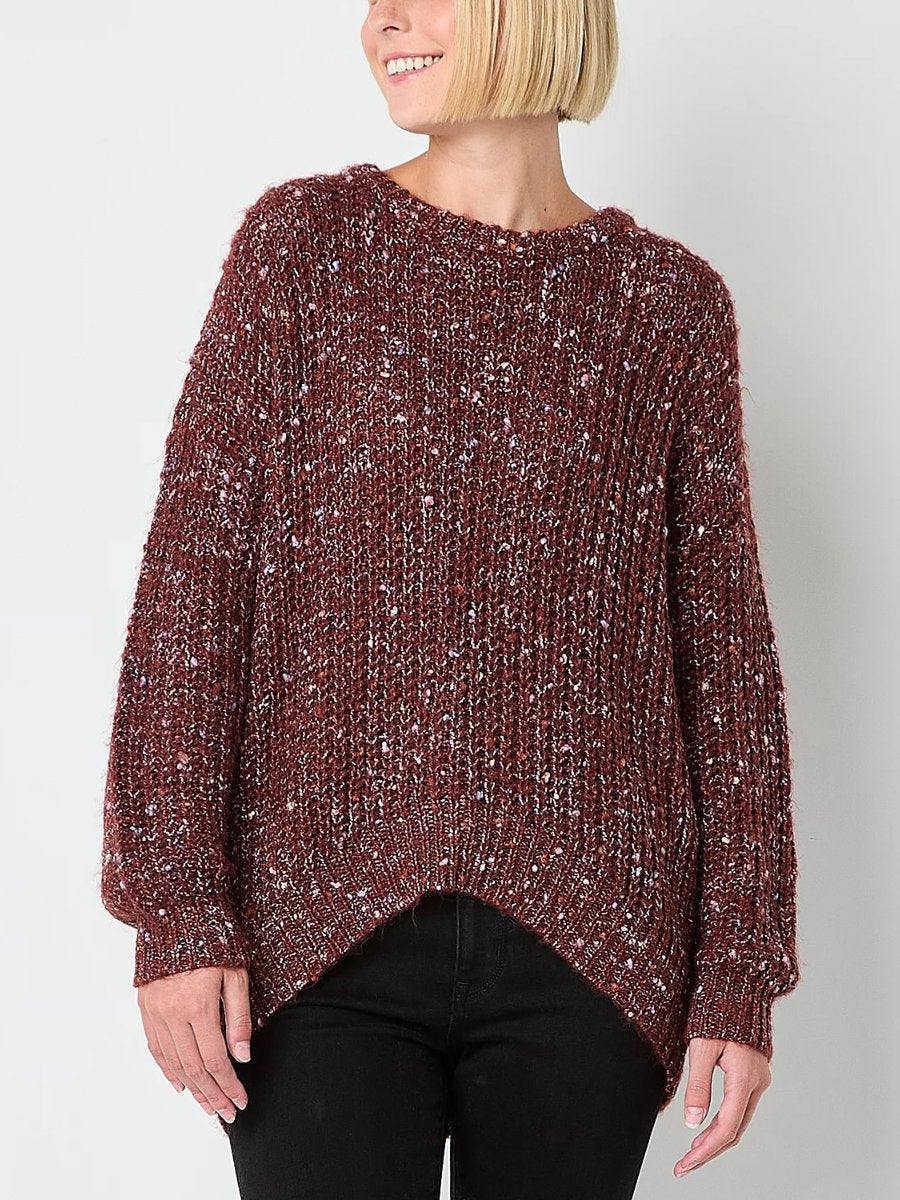 Crew Neck Long Sleeve Cherry Sweater