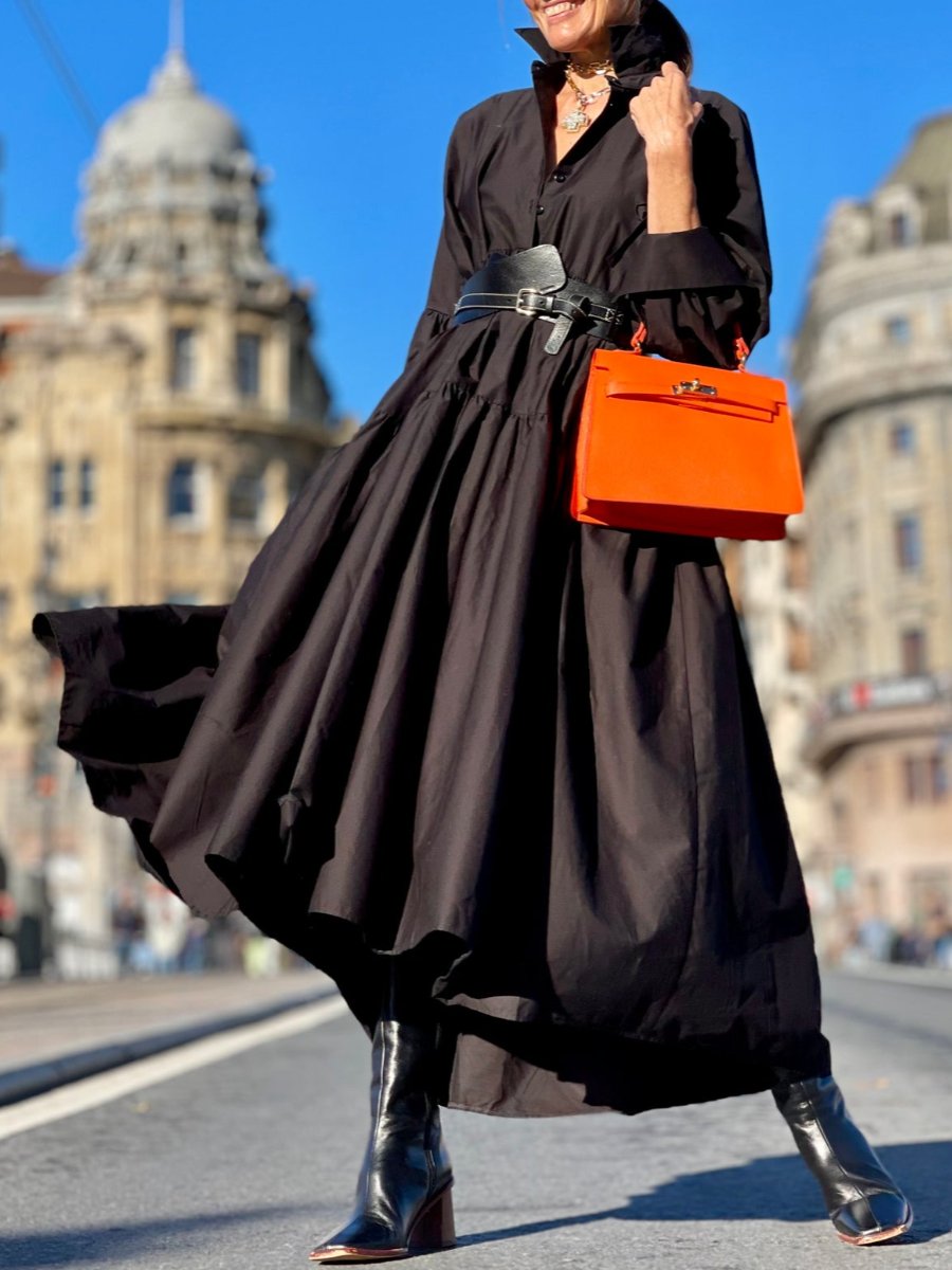 Black Shirt Maxi Dress