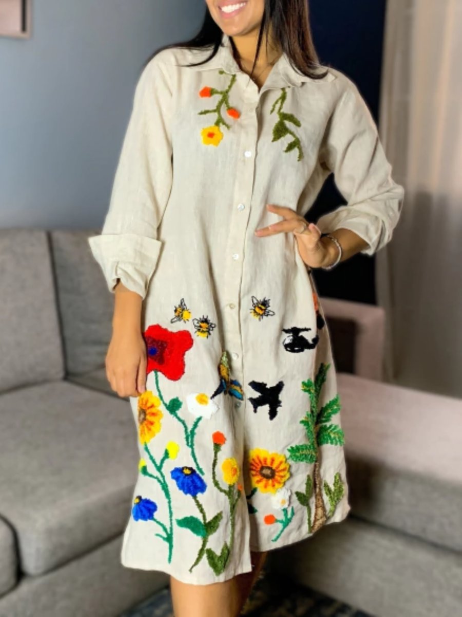 Magic Garden Embroidered Midi Dress