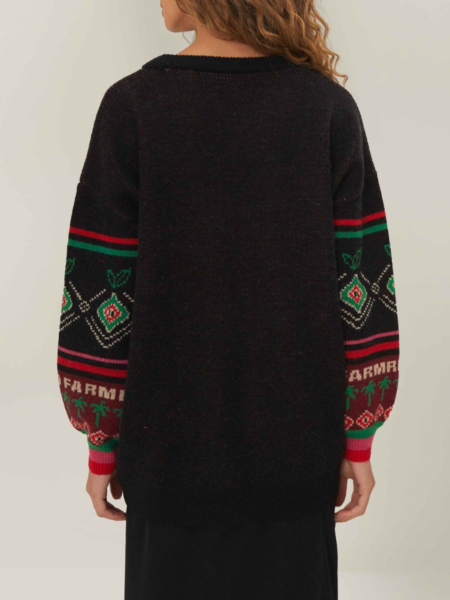 Black Hohoho Knit Sweater