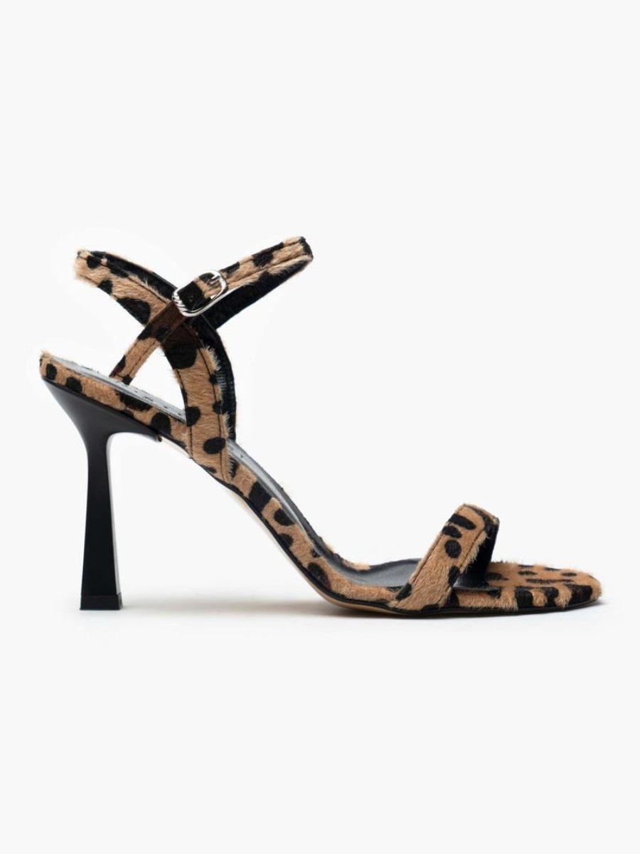 Leopard Print High Heeled Sandals