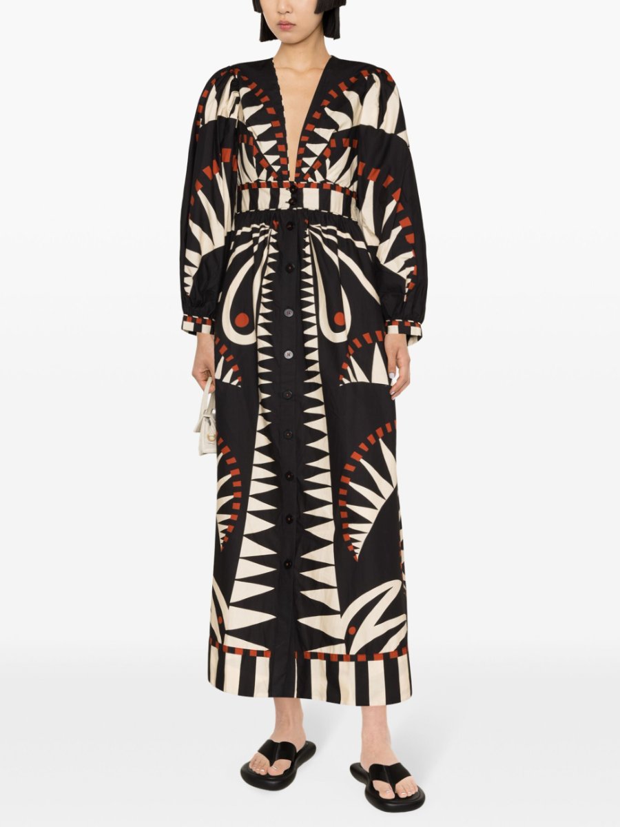 Coconut Grove Graphic Print Maxi Dress