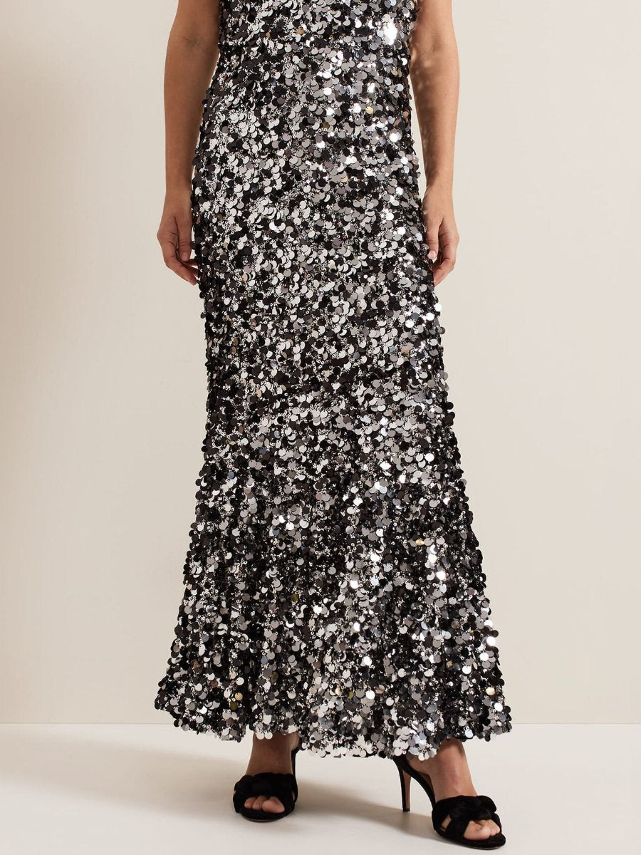 Sleeveless Sequin Maxi Dress