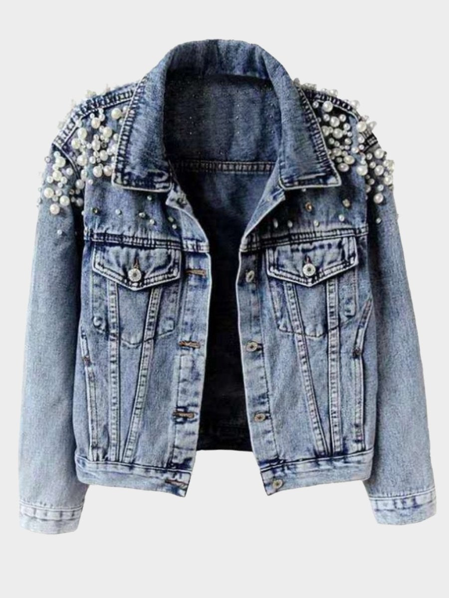 Heavy Beaded Denim Jacket