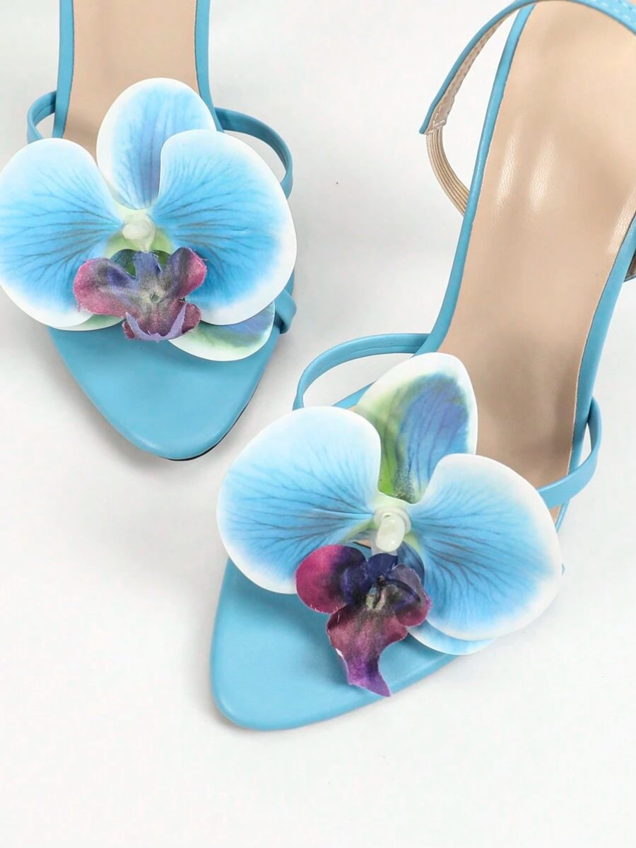 3D Flower High Heel Slides