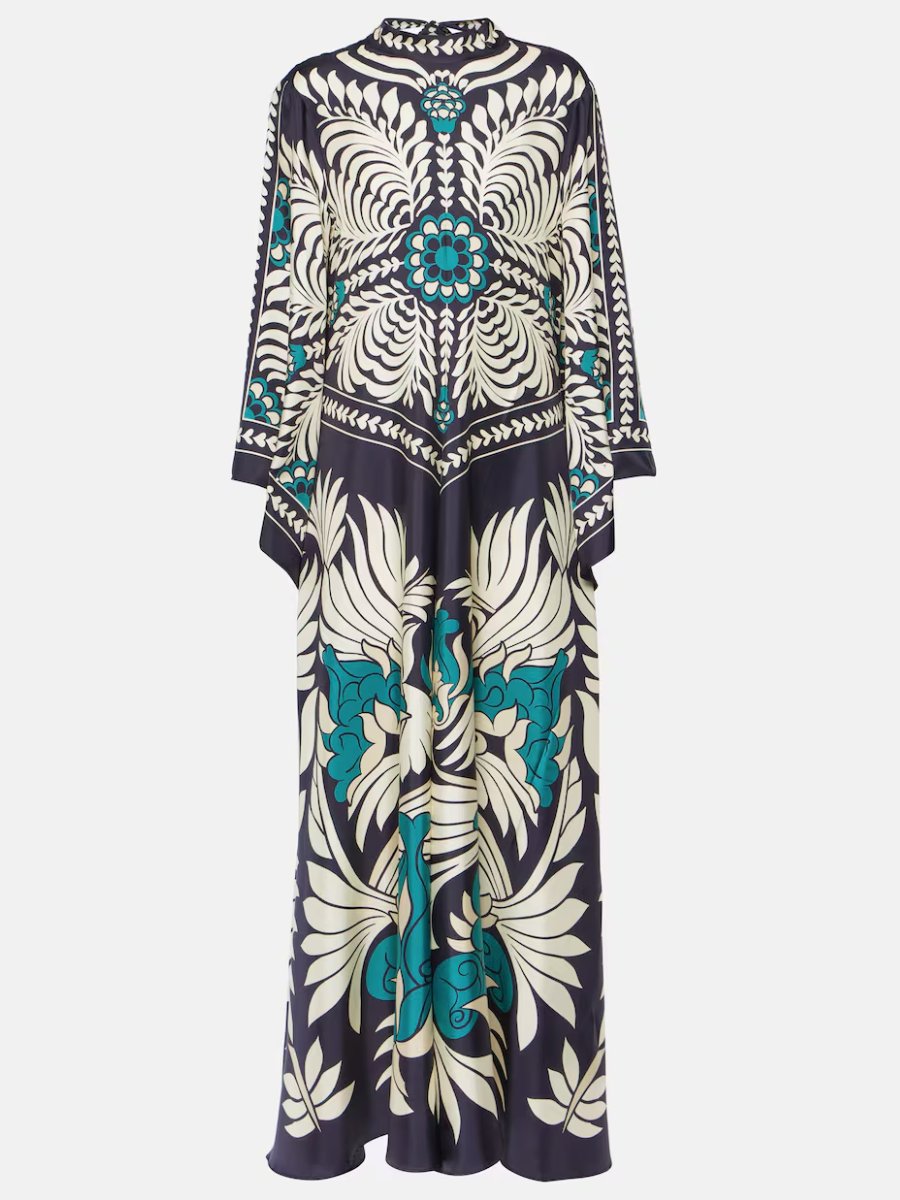 Magnificent Printed Silk Twill Maxi Dress