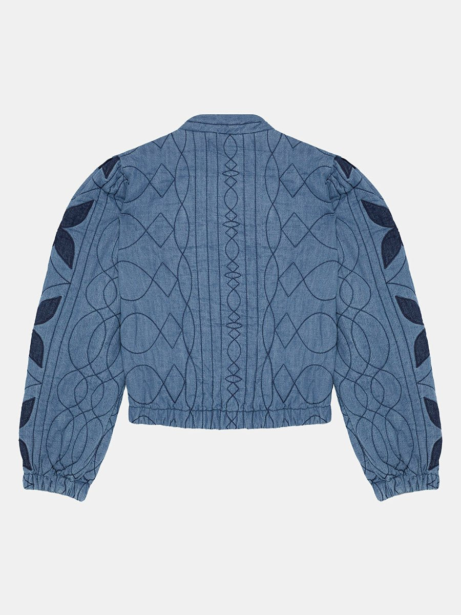 Quinn Quilted Indigo Floral Jacket