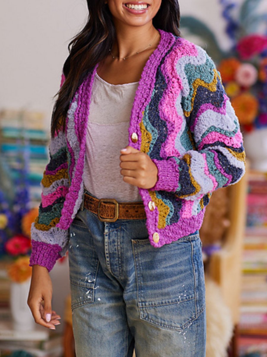 Wild Color Knit Cardigan