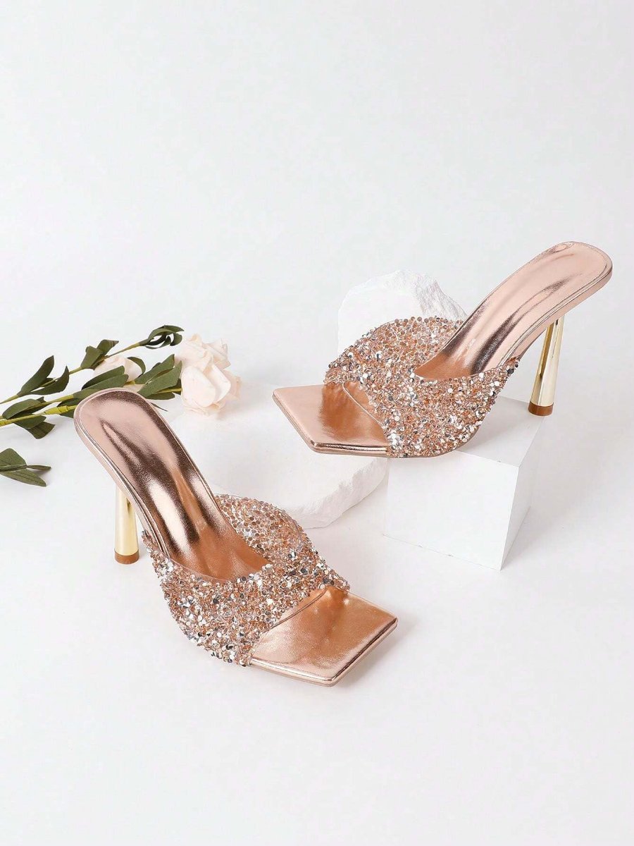 High Heel Shiny Rhinestones Sandals