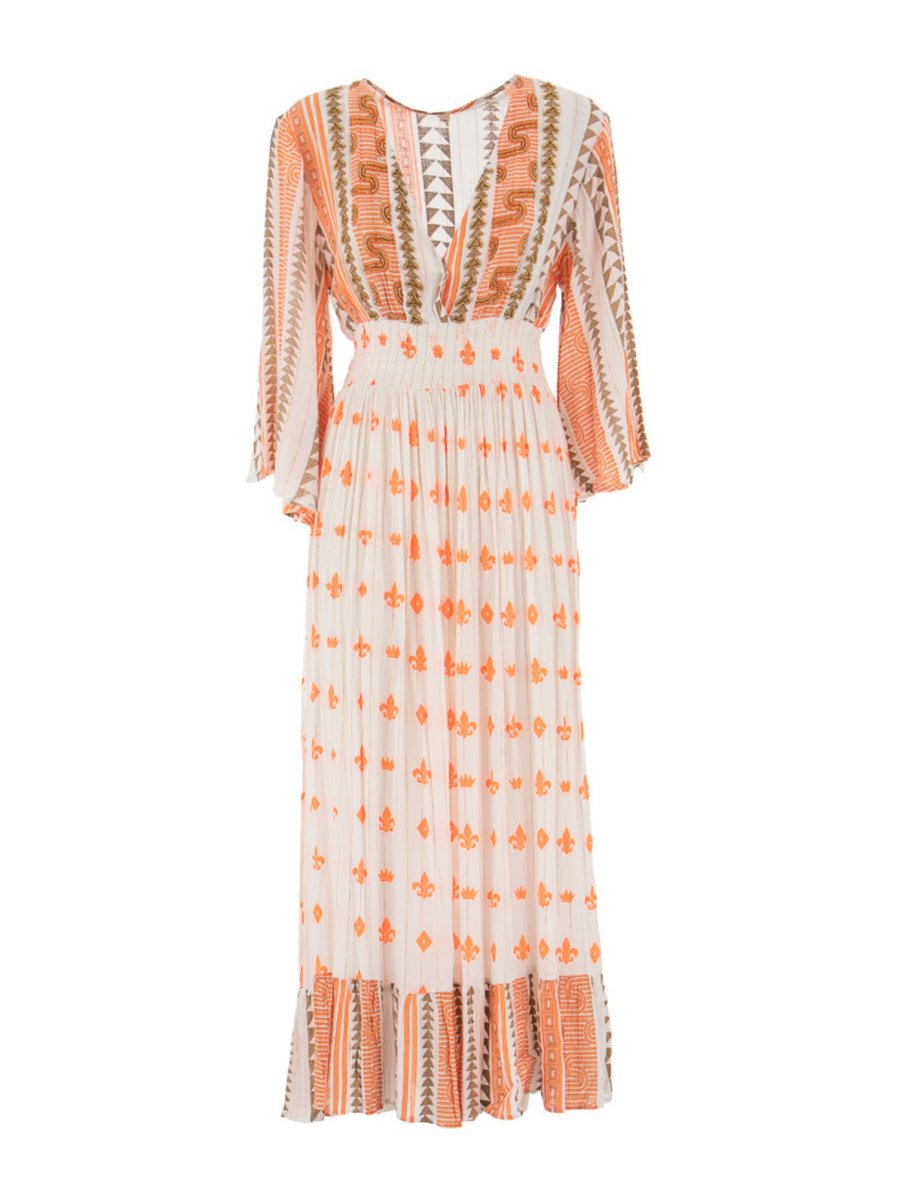 V-Neck Beaded Maxi Dress