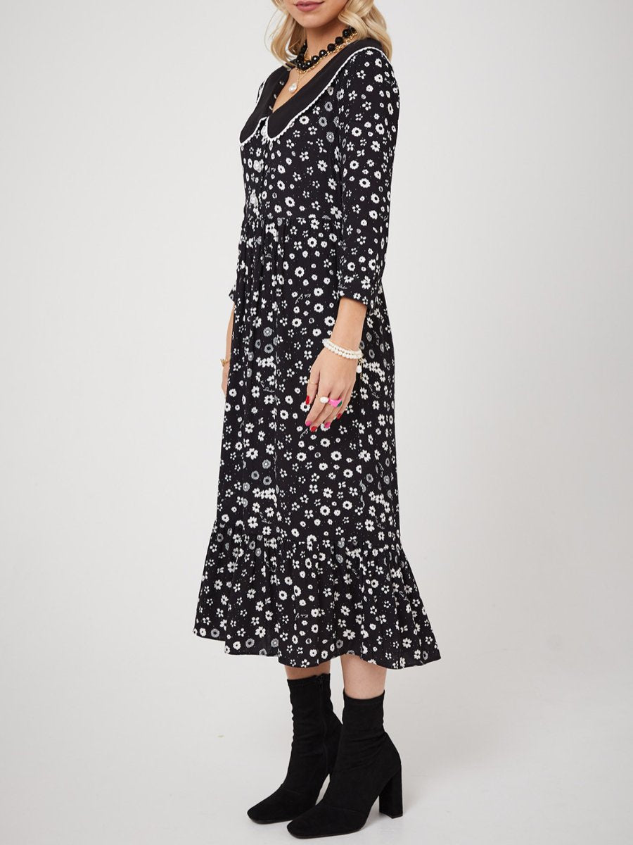 Polka Retro Floral Maxi Dress