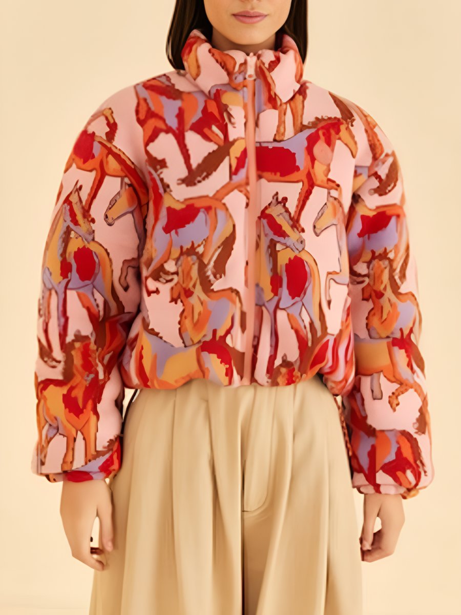 Rose Wild Horses Reversible Jacket