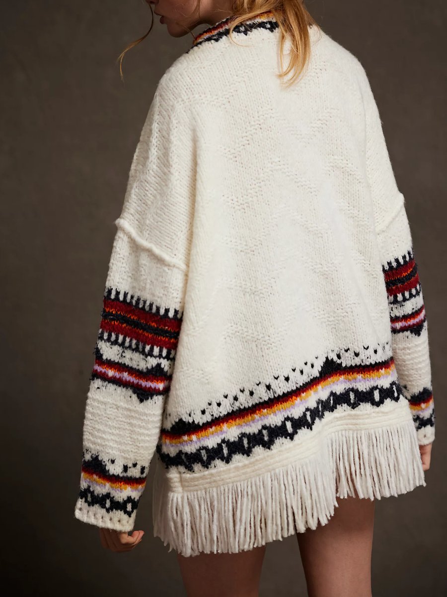 Fringe Trim Soft Sweater