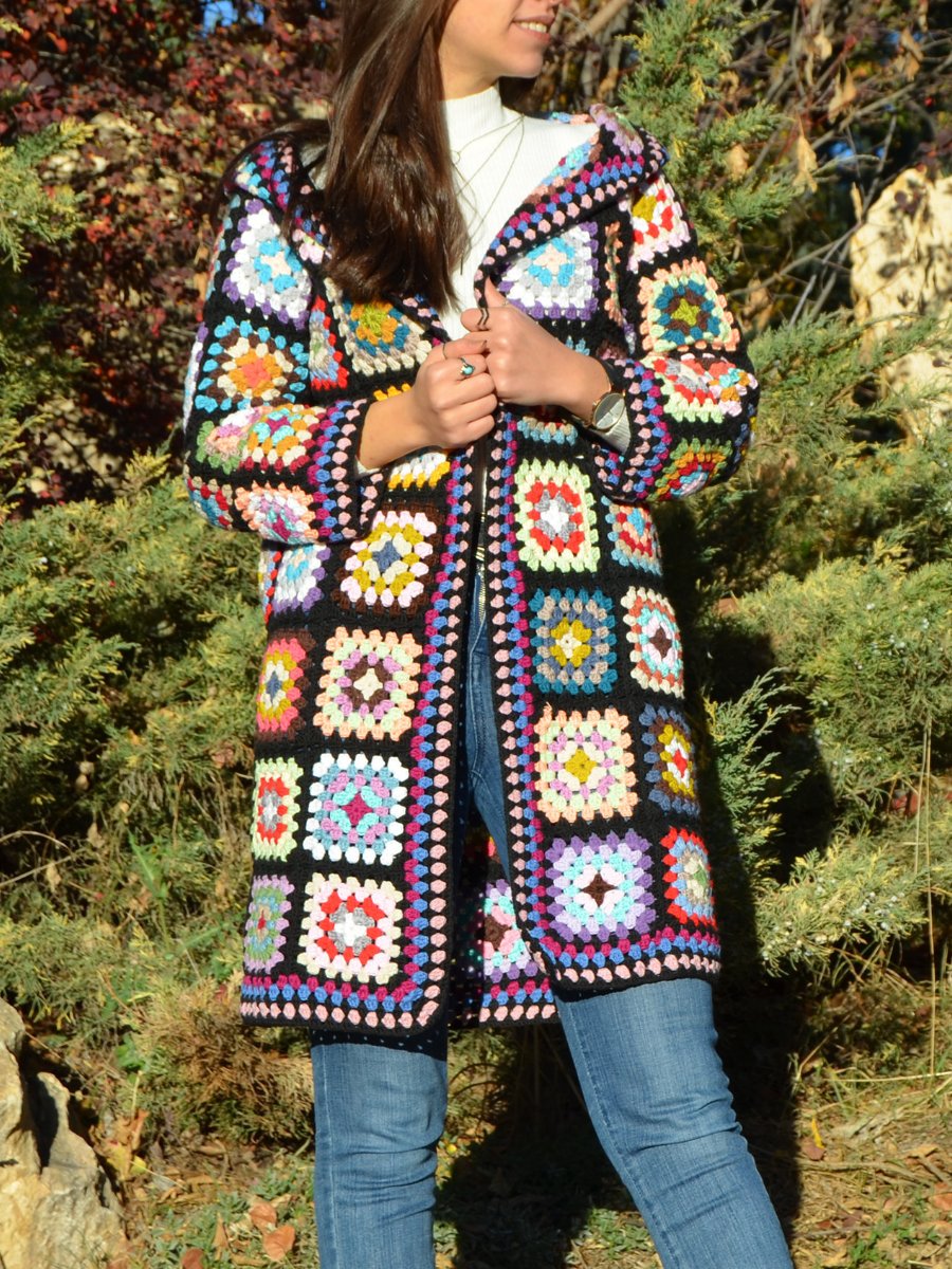 Granny Square Afghan Cardigan