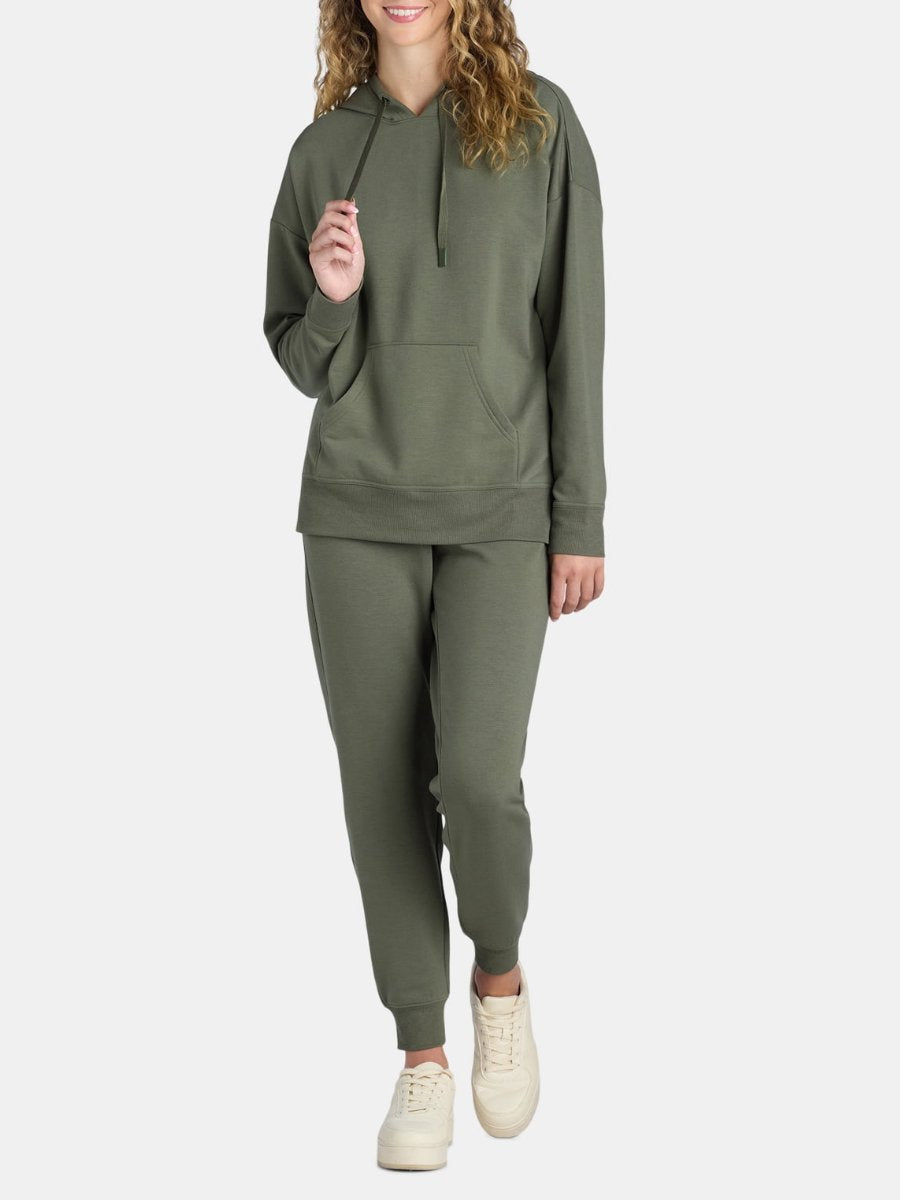 Plus Super Soft Green Hoodie With Joggers