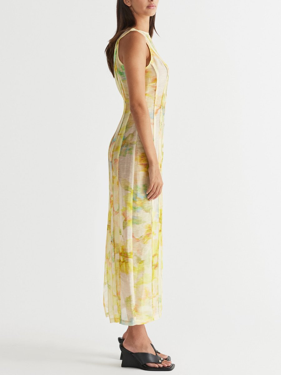 Sleeveless Spliced Maxi Dress