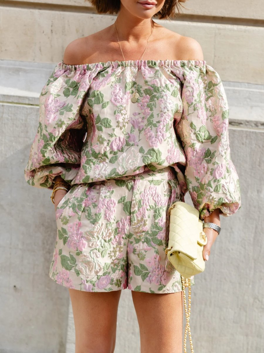 Jacquard Flowers Two Piece Set