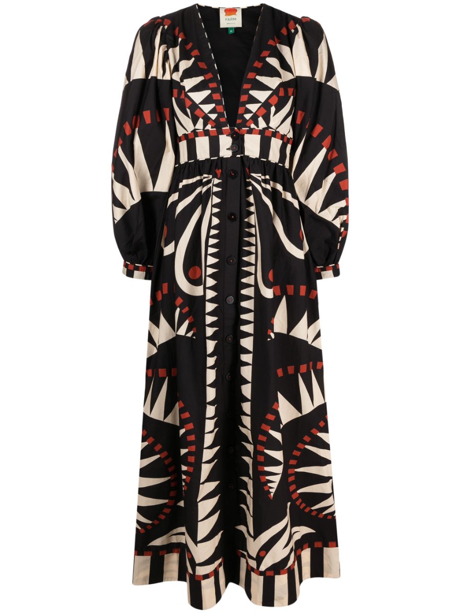 Coconut Grove Graphic Print Maxi Dress