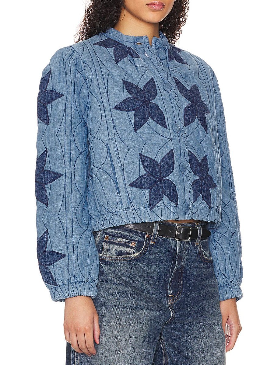 Quinn Quilted Indigo Floral Jacket