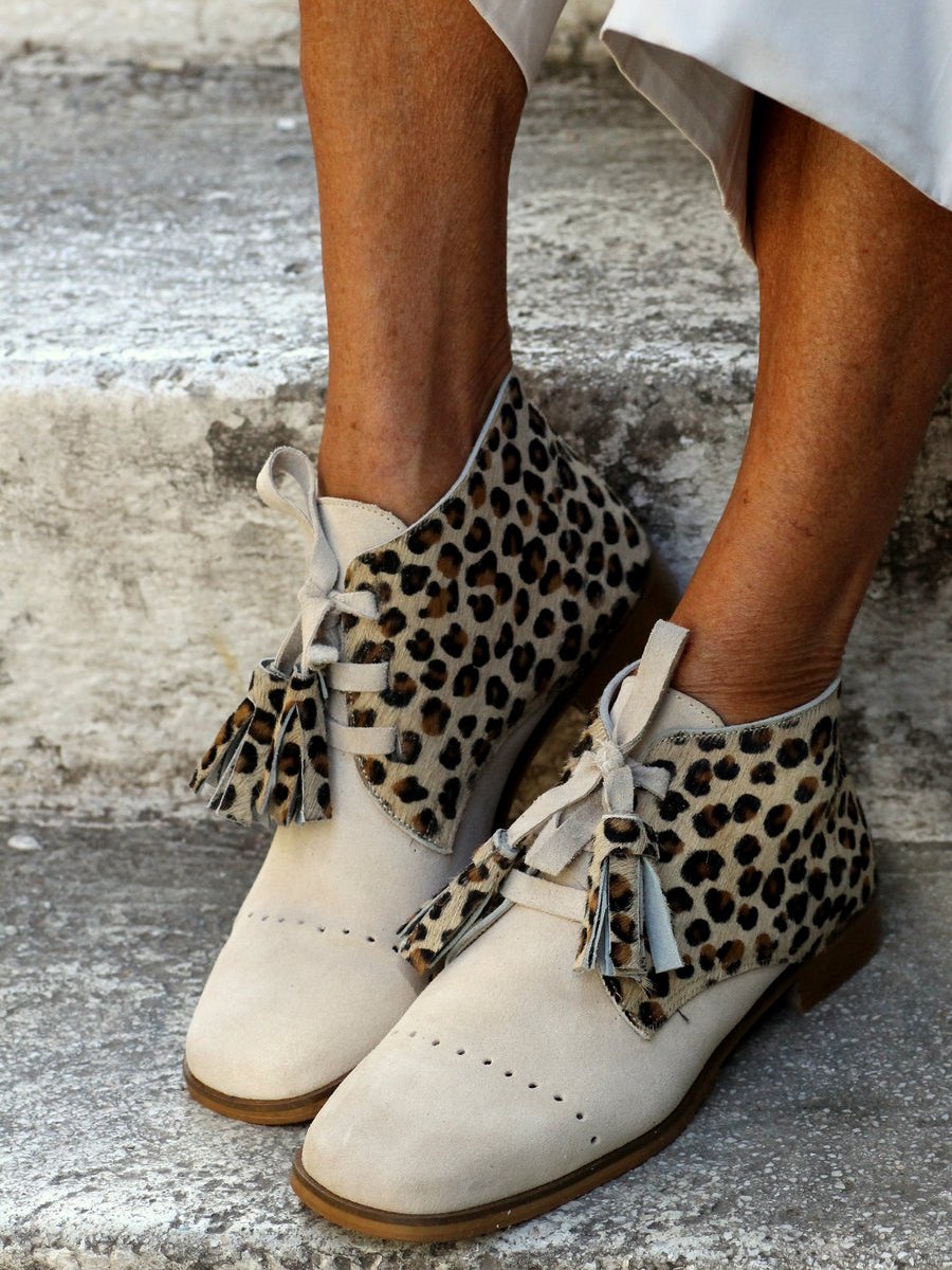 Bold Leopard Creme Boots