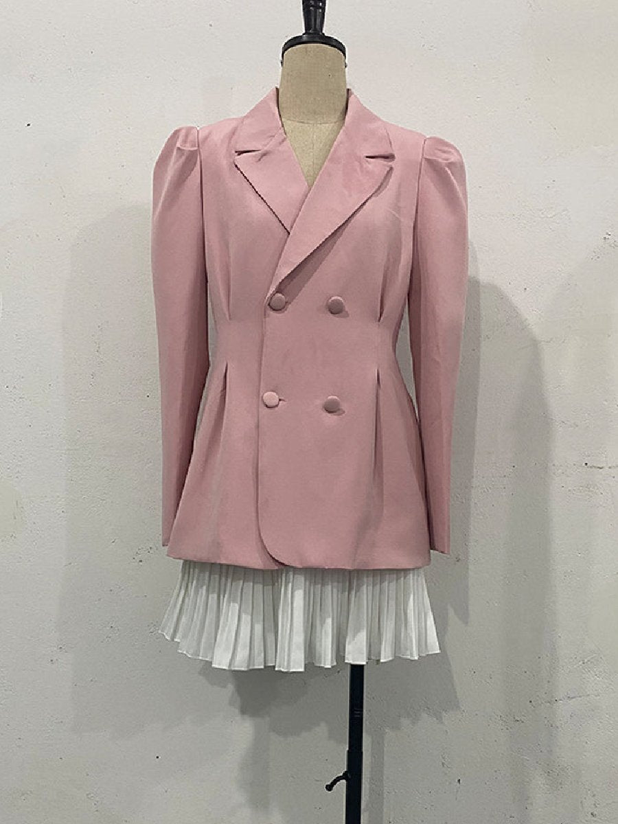 Buttons Turn-back Collar Long Sleeve Jacket