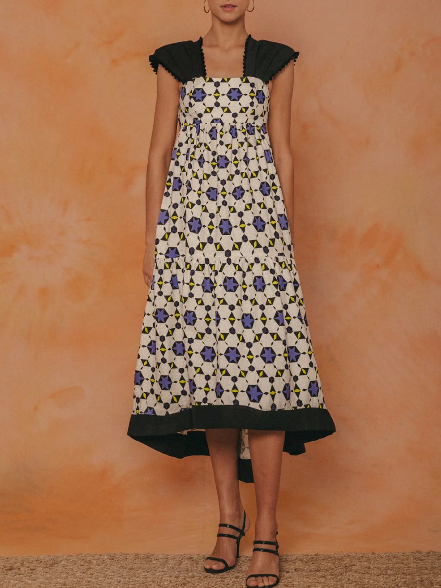 Geometric Print Midi Dress