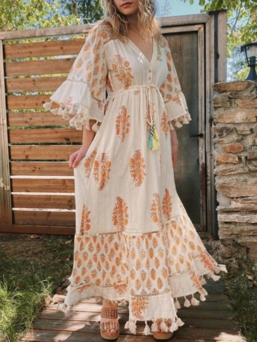 Aloe Orange Maxi Dress