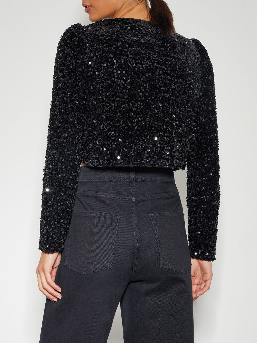 Bow Sequin Black Jacket