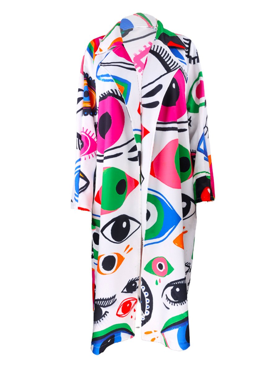 Eye Print Long Coat