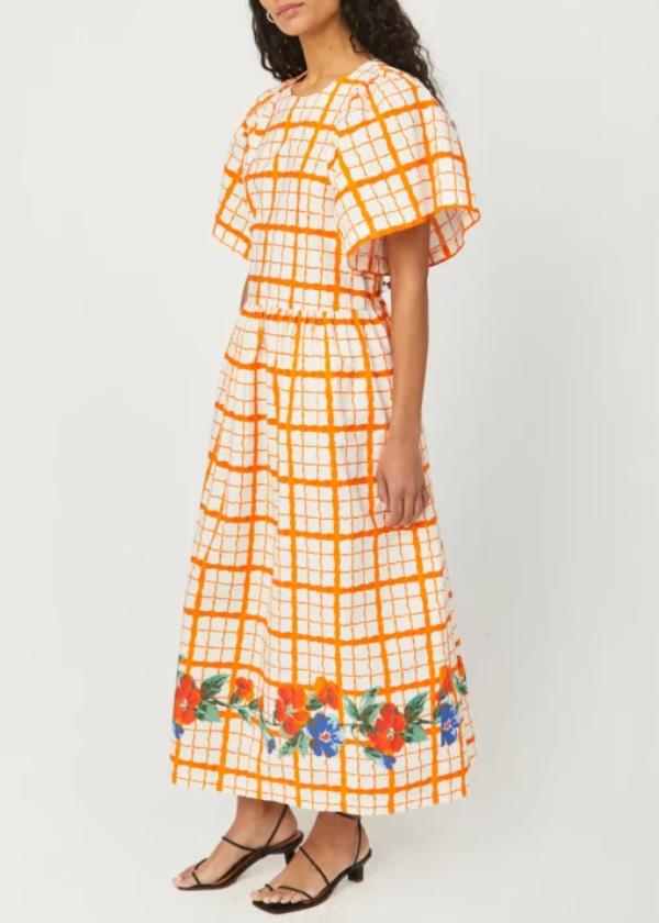 Ravello Print Bell Sleeve Midi Dress