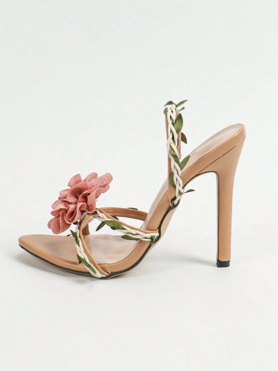 3D Flower High Heel Slides