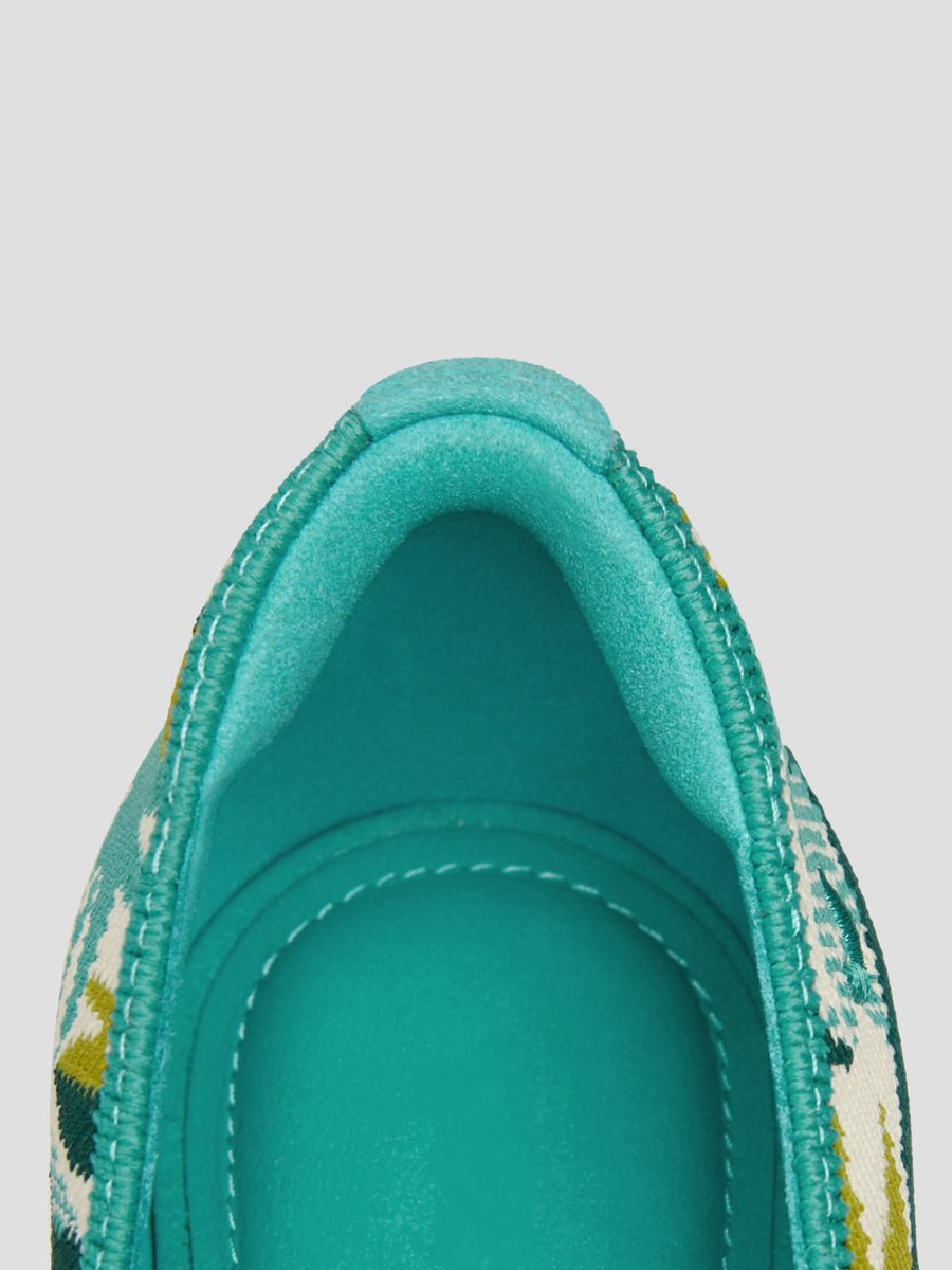 Turquoise Tropical Pointed-Toe Flats