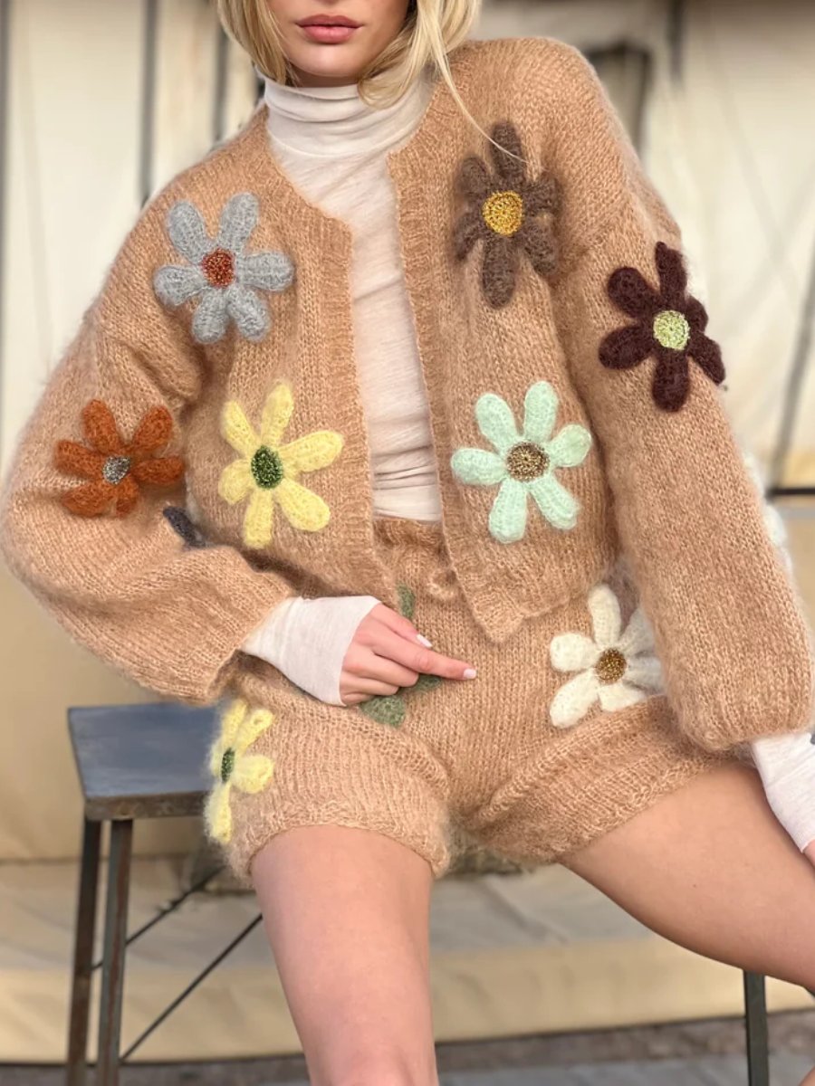 Free Flowers Beige Cardigan