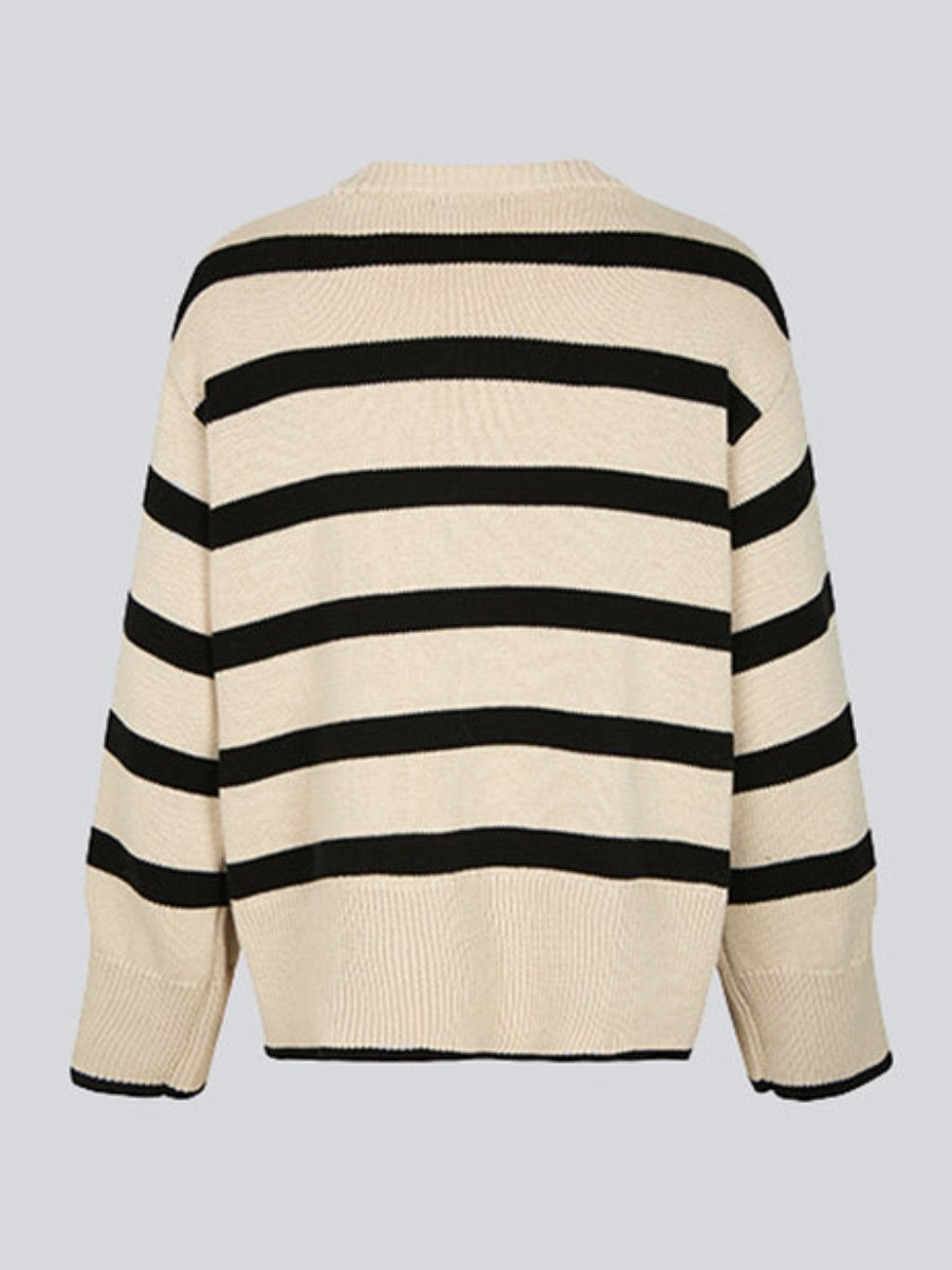 Beige Cotton Knitted Sweater