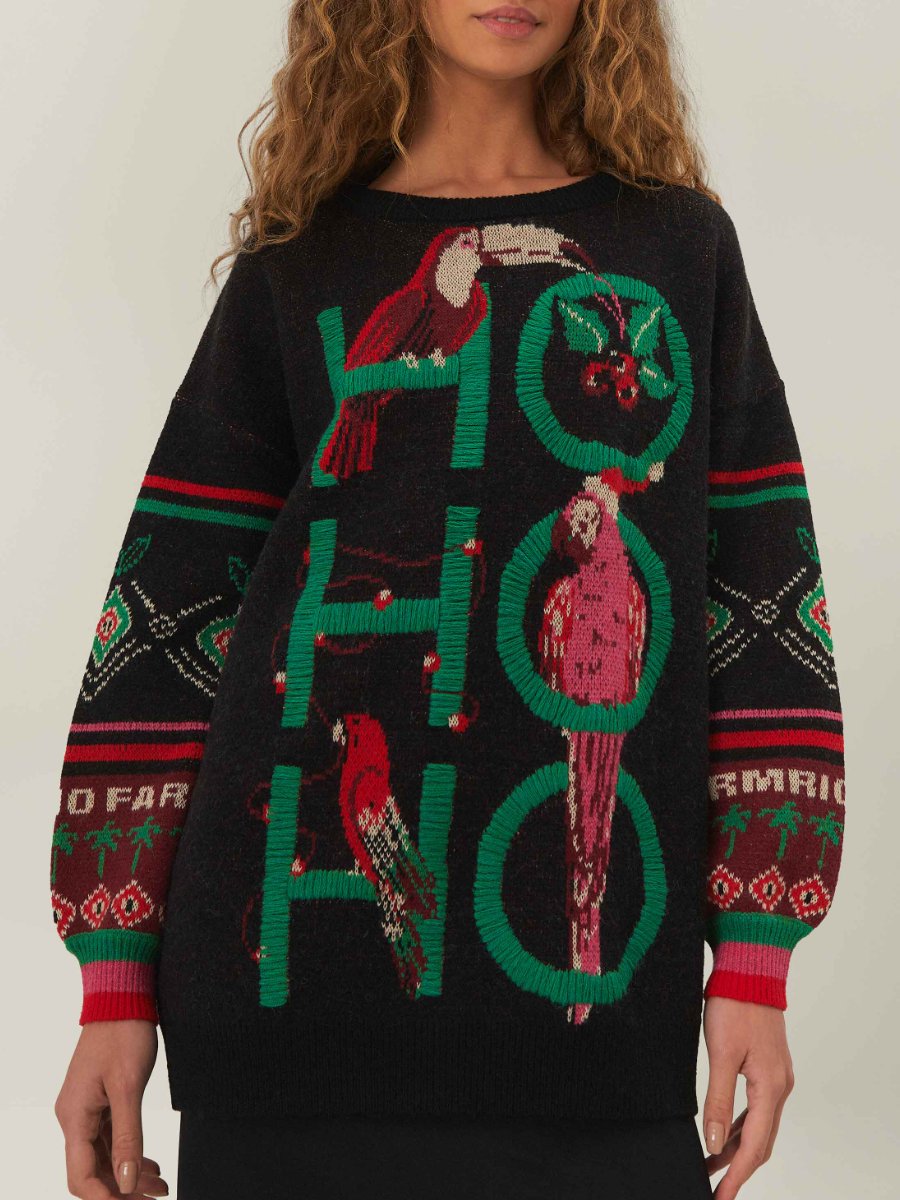 Black Hohoho Knit Sweater