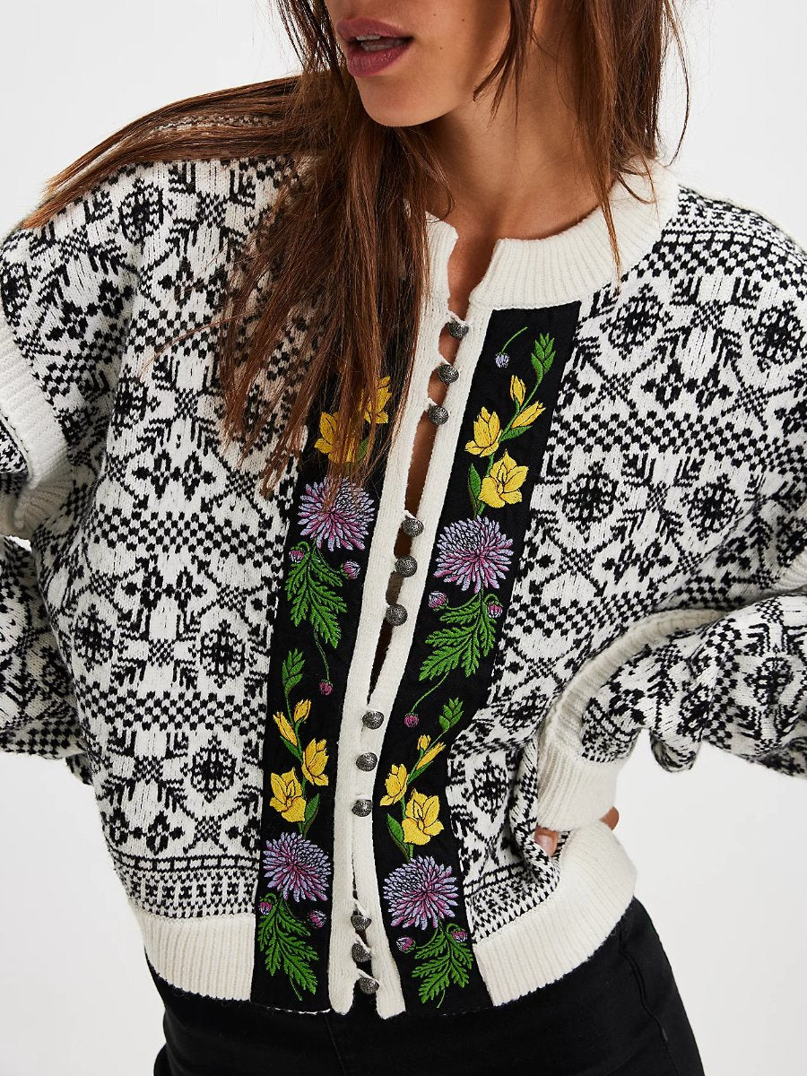 Soft Knit Fun Floral Cardigan