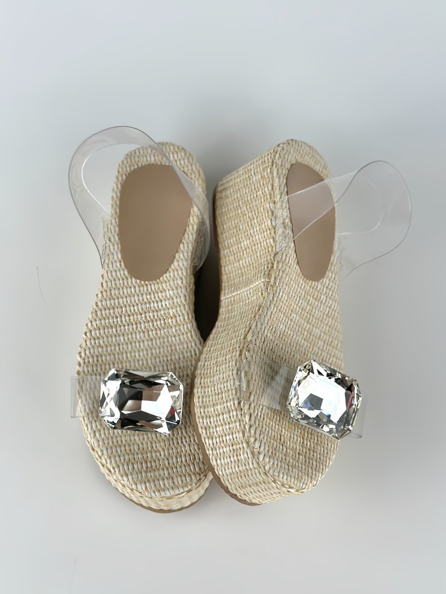 Apricot Stone Wicker Sandals