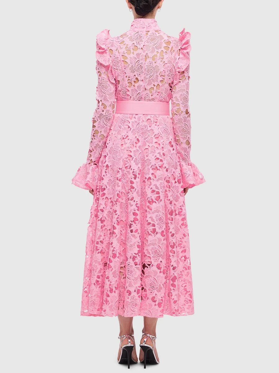 Lace Butterfly Sleeve Midi Dress