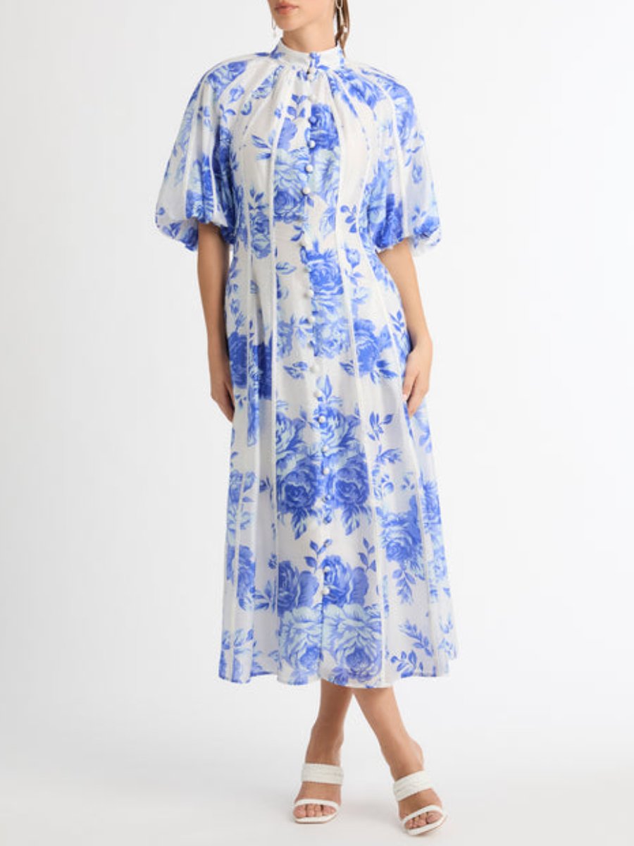 Blue Floral Romance Maix Dress