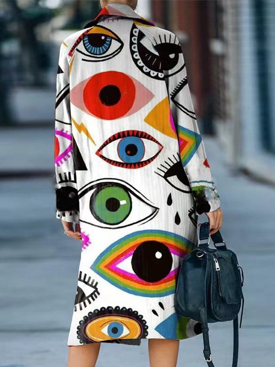 Eye Print Long Coat