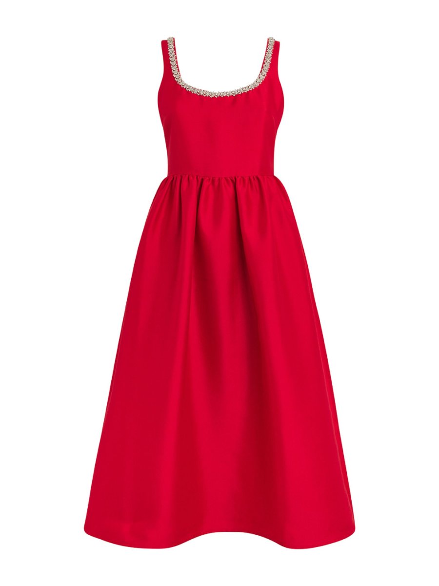 Diamond Red Midi Dress