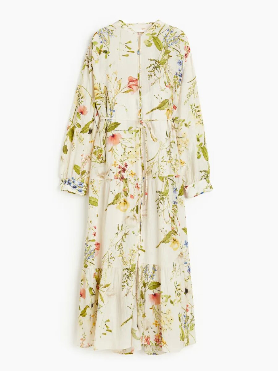 Oversized Crinkled Floral Maxi Dress