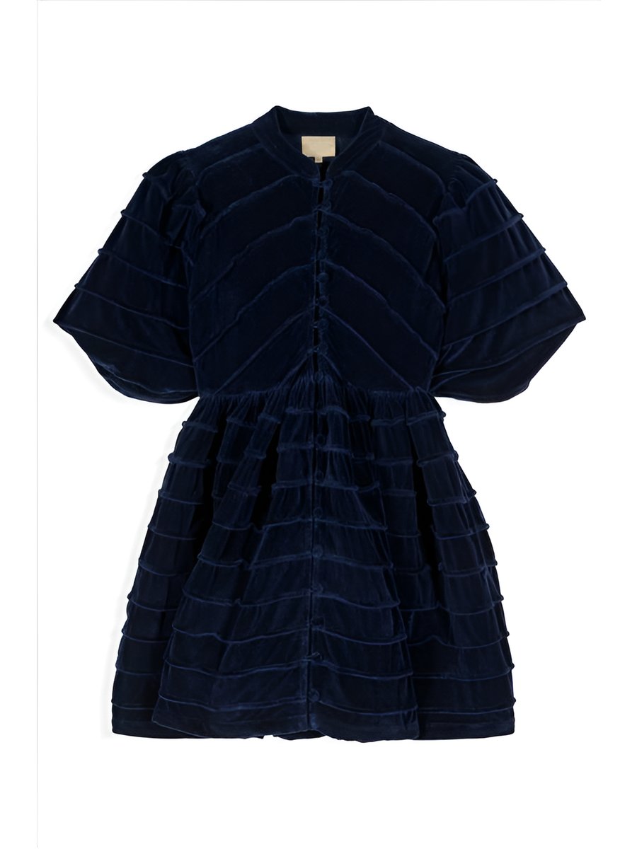 Daisy Velvet Navy Mini Dress