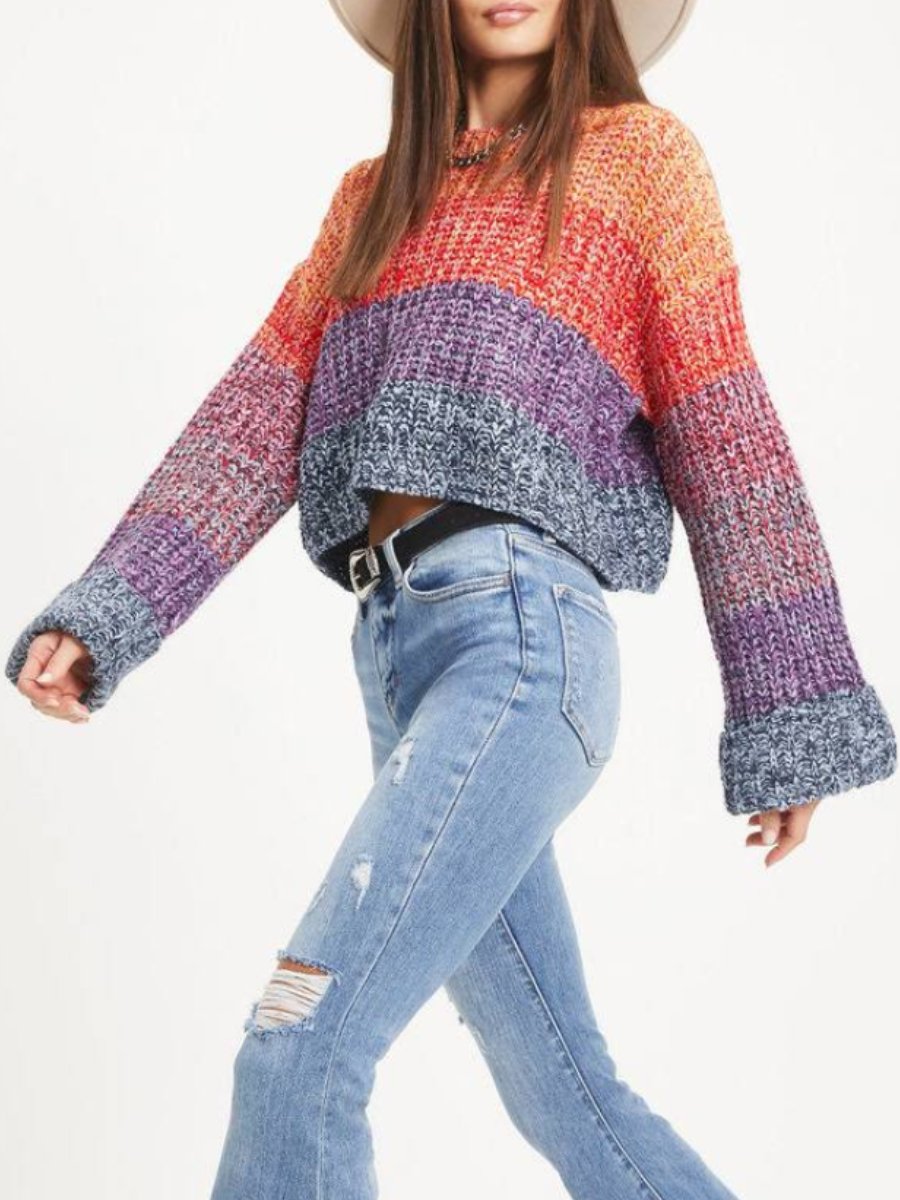 Multicolor Stripe Knit Sweater