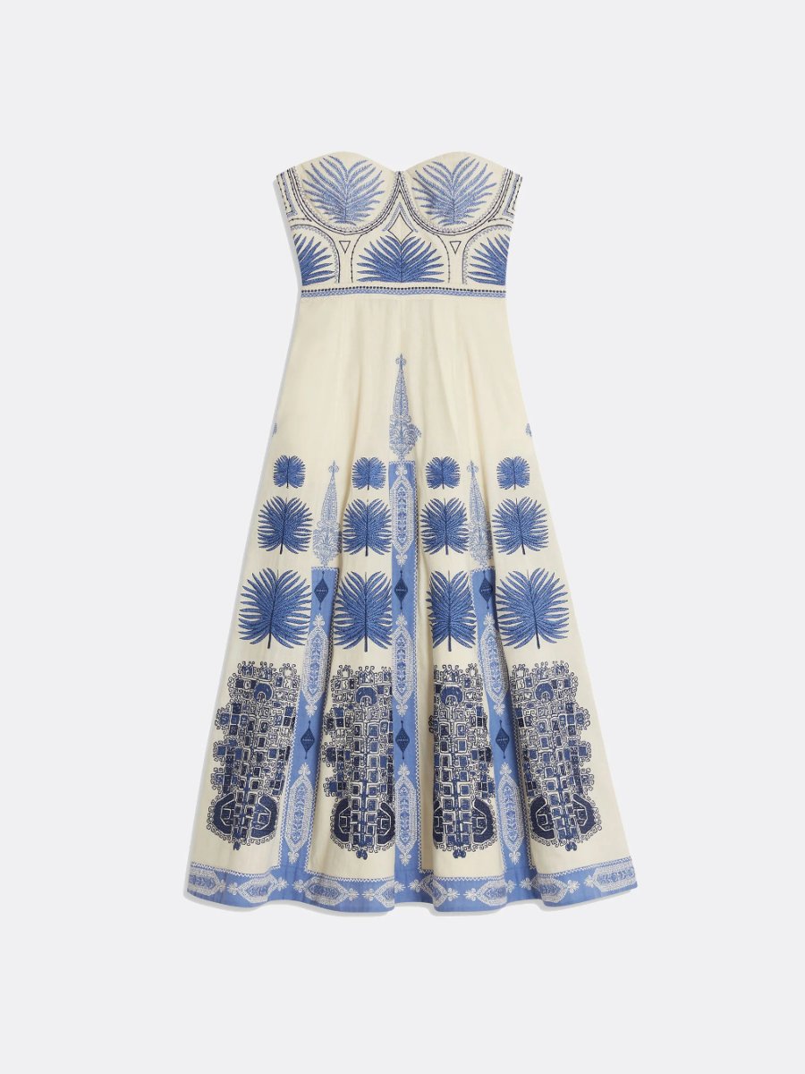 Sweet Embroidery Cotton Midi Dress