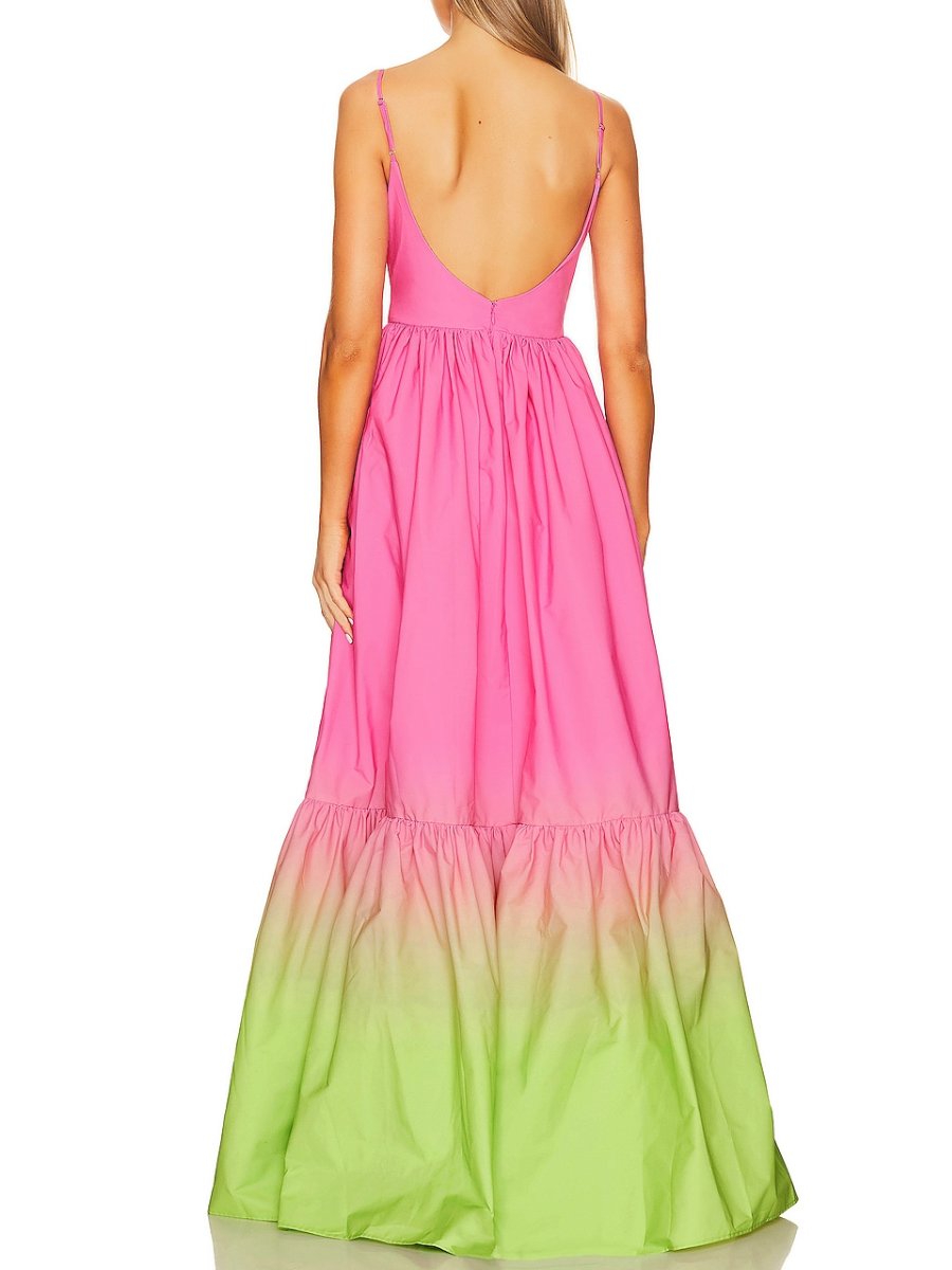 Bodice Cut-Out Pink Maxi Dress